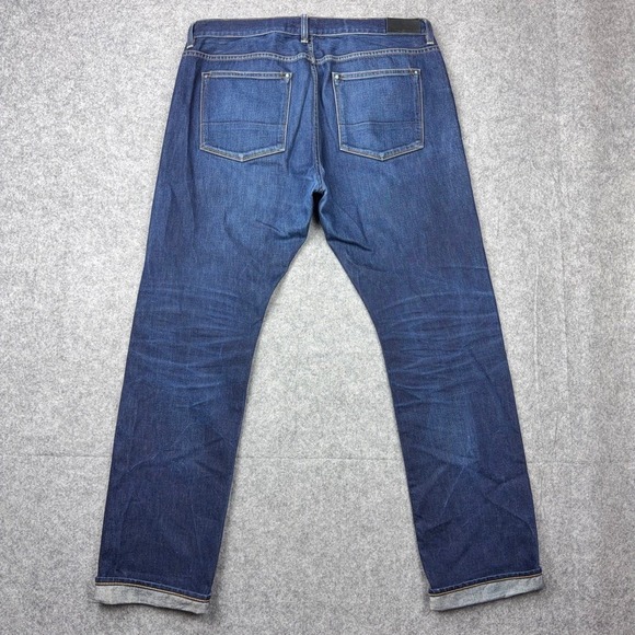 Simon Spurr Jeans Mens 38x32 Blue Selvedge Denim Resin Rinse Straight Leg USA - Picture 10 of 15